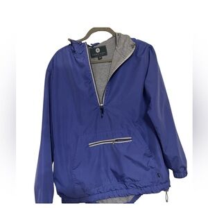 Lauren James lavendar windbreaker rain jacket hood hideaway pockets sz small